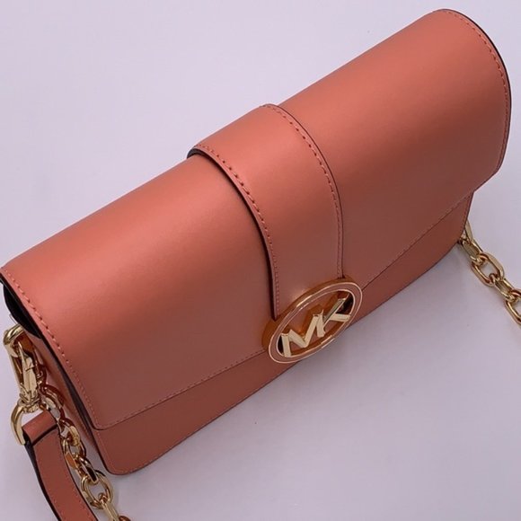 Michael Kors Carmen Medium Convertible Shoulder Bag Crossbody SHERBERT Leather - Picture 6 of 16